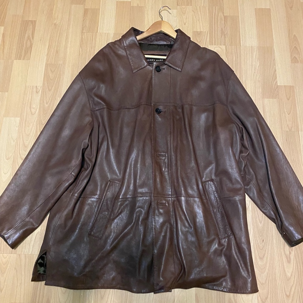 MARC ANDREWS Men's Brown Soft Leather Jacket VERY GOOD QUALITY